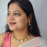 Uncut Polki Hasli with Drops