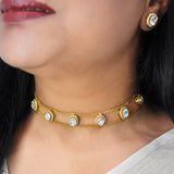 Nazaqat Uncut Polki Choker Set