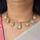 Uncut Polki Hasli with Drops