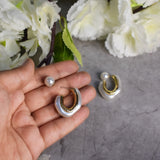 Zyra Anti-Tarnish Pearl Hoops