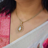 Polki Pendant Set in Gold Tone