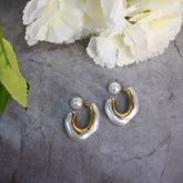 Zyra Anti-Tarnish Pearl Hoops