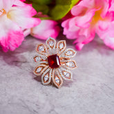 Flower Ring with Ruby