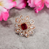 Flower Ring with Ruby