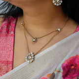 Kundan Double Layer Necklace Set