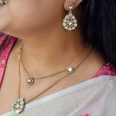 Kundan Double Layer Necklace Set