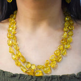 Citrine Double Layered Necklace Set