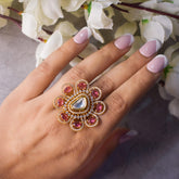 Floral Ring with Rubies