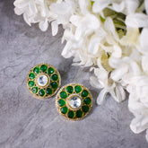 Emerald Round Oversized Studs