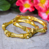 Sleek Kada Pair in Golden Polish