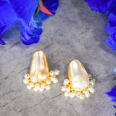 Baroque Pearl Studs with Beads Cluster