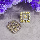 Polki Studs in Dual Tone