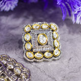 Polki Studs in Dual Tone