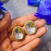 Gold Toned Polki Studs