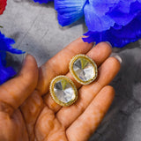 Gold Toned Polki Studs