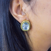 Gold Toned Polki Studs