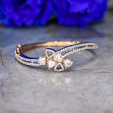 Curved Bracelet with Trillion Cut Diamonds