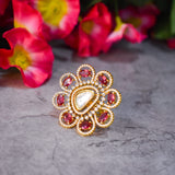 Floral Ring with Rubies