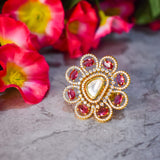 Floral Ring with Rubies