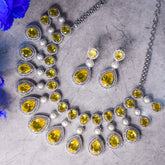 Diamond Elaborate Necklace with Pear Drops