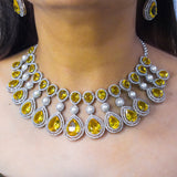 Diamond Elaborate Necklace with Pear Drops