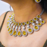 Diamond Elaborate Necklace with Pear Drops