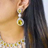 Diamond Elaborate Necklace with Pear Drops