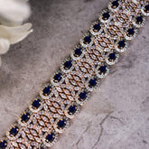 Flawless Diamond Bracelet with Blue Stones