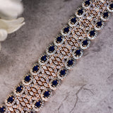 Flawless Diamond Bracelet with Blue Stones