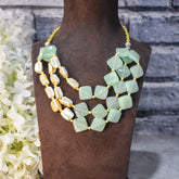 Three-Layered Semi-Precious Statement Necklace