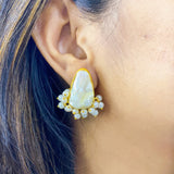 Baroque Pearl Studs with Beads Cluster