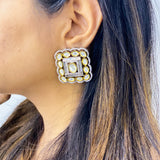 Polki Studs in Dual Tone