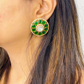 Emerald Round Oversized Studs