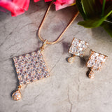 Clustered Diamond Pendant Set with Chain