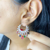 Multi-colored Stone Drop Baalis