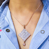 Clustered Diamond Pendant Set with Chain