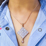 Clustered Diamond Pendant Set with Chain