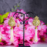 Admirable Kundan Danglers with Tiny Pearl Drops