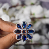 Blue Floral Ring