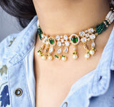 Emerald Delicate Polki Choker
