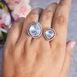 Dual Finger Ring with Rose Gold Plating