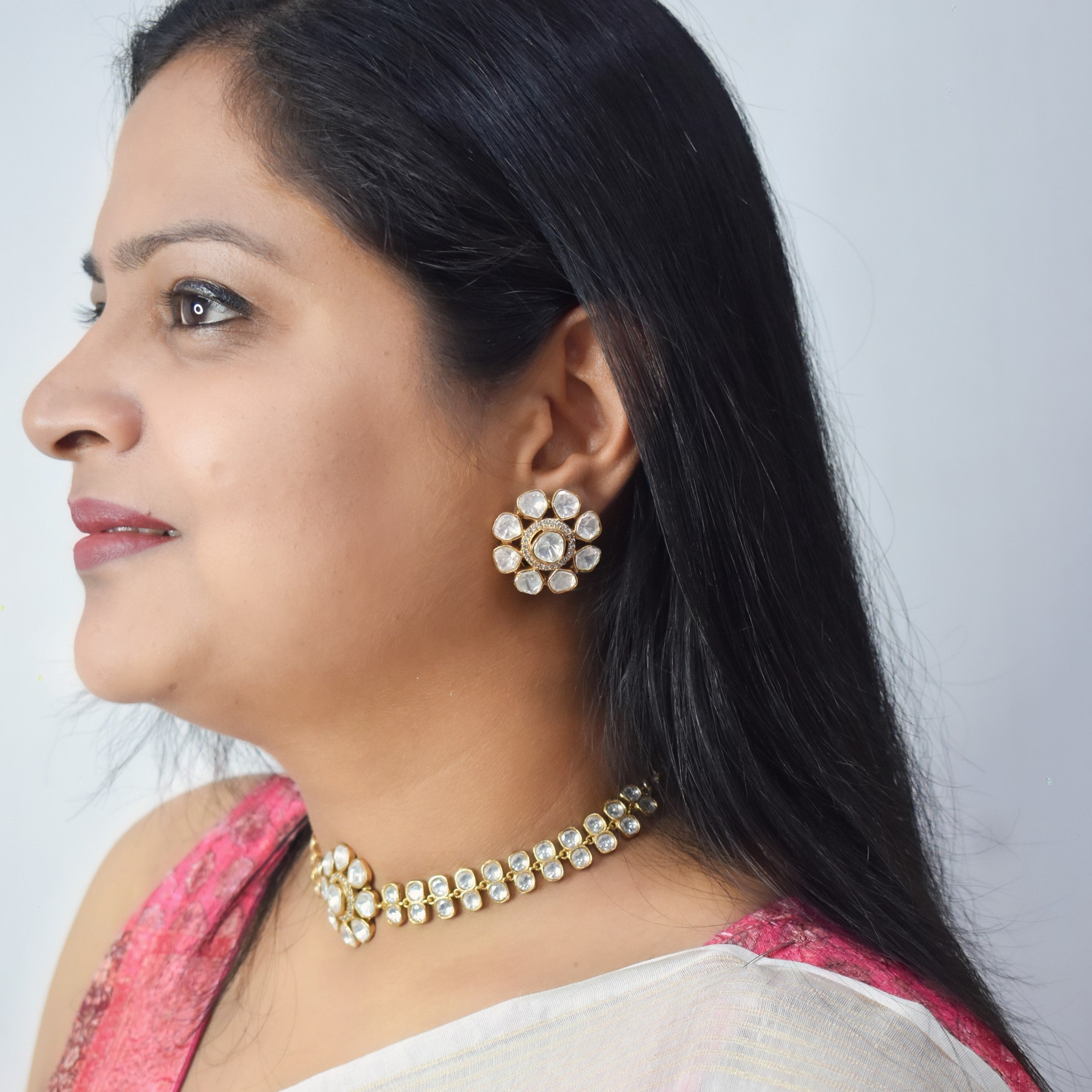 Moissanite Gold Necklace Set