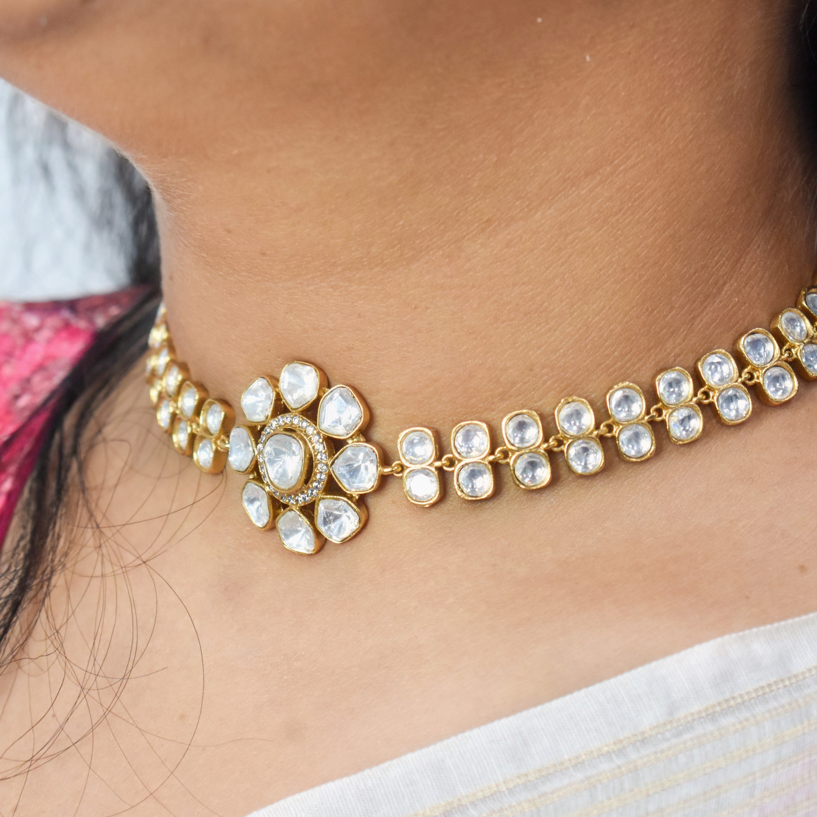 Moissanite Gold Necklace Set