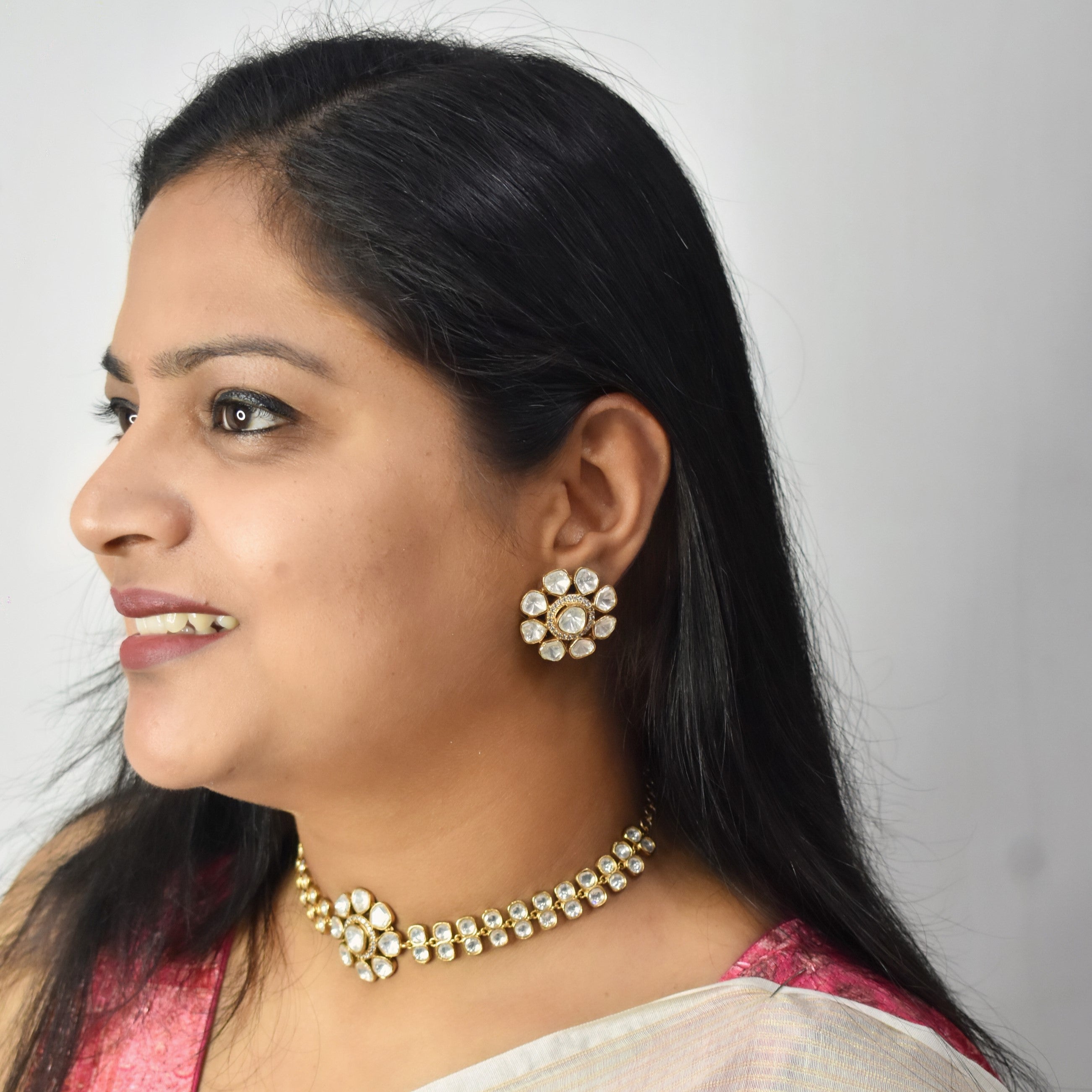 Moissanite Gold Necklace Set