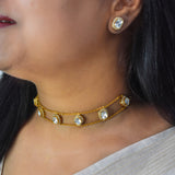 Nazaqat Uncut Polki Choker Set