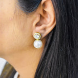 Glitzy Studs with Pearl Drops