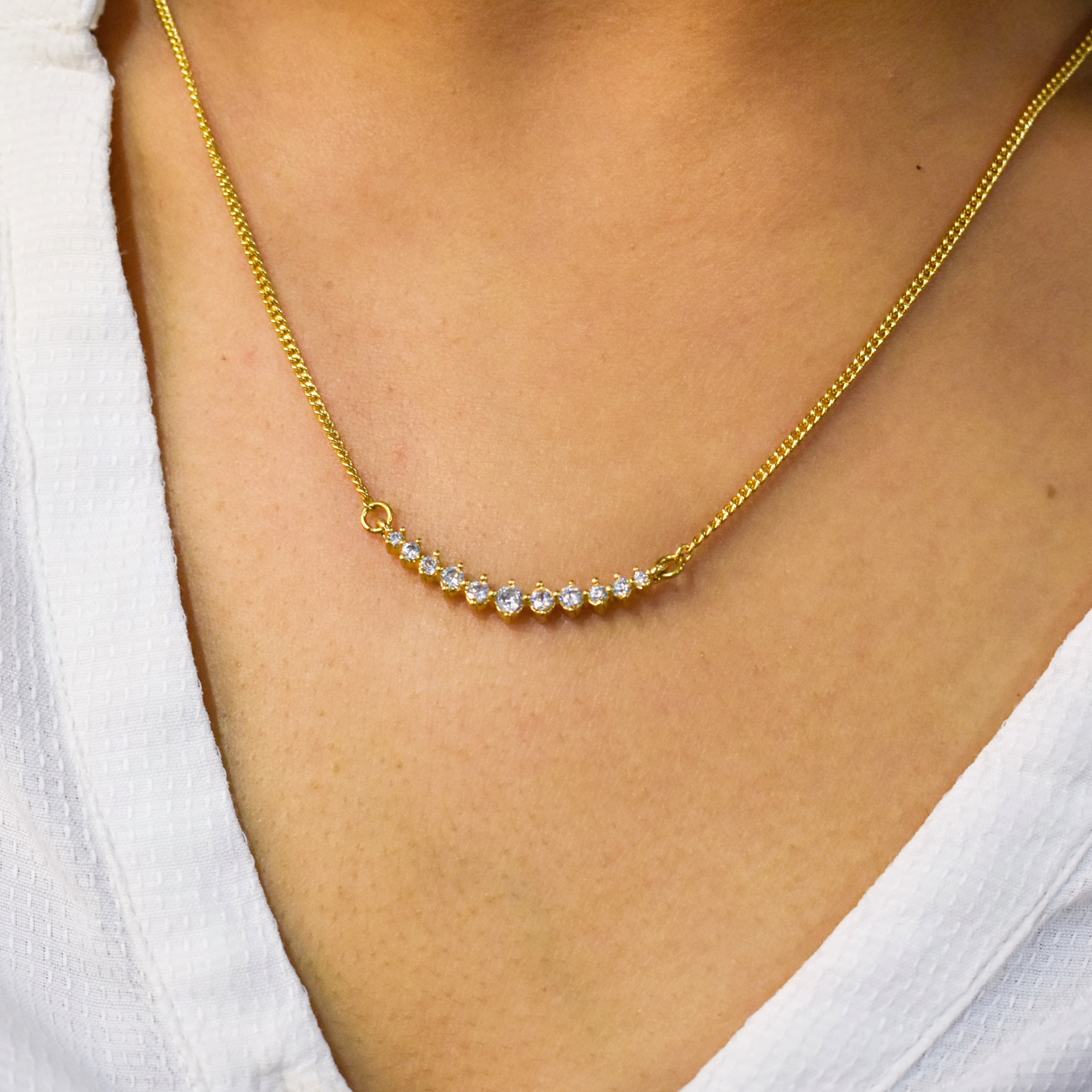 Delicate Diamond Pendant with Chain