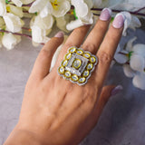 Dual Tone Polki Cocktail Ring