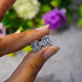 Emerald Cut Diamond Studs