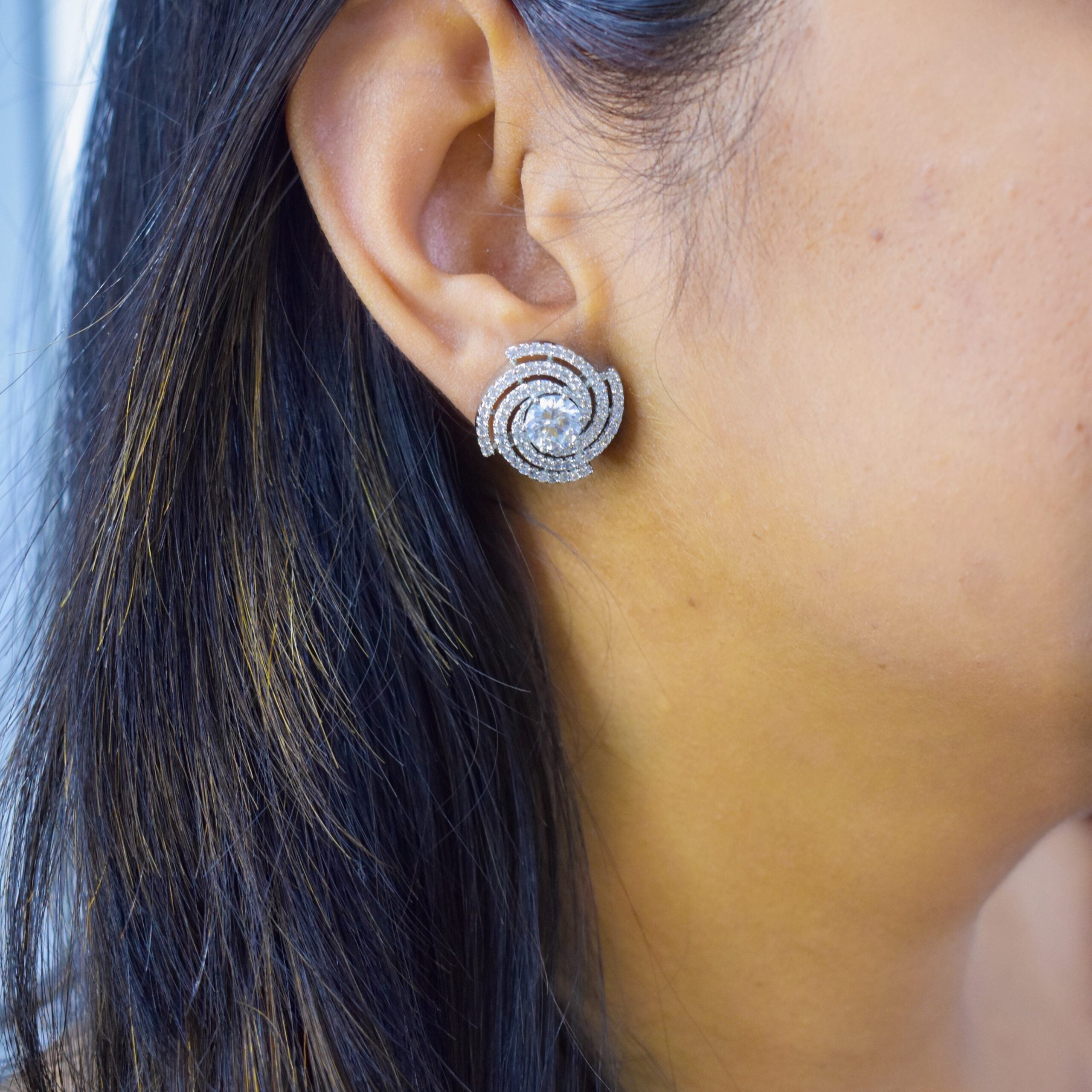 Diamond Swirl Studs